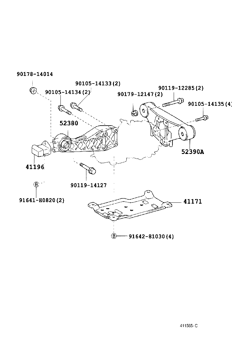 52390-28030 SUPPORT ASSY, DIFFERENTIAL, REAR product image