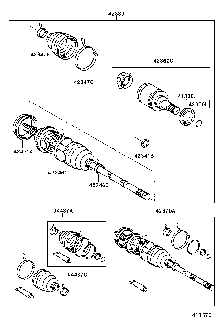 42410-01020 HUB & BEARING ASSY, REAR AXLE, RH product image