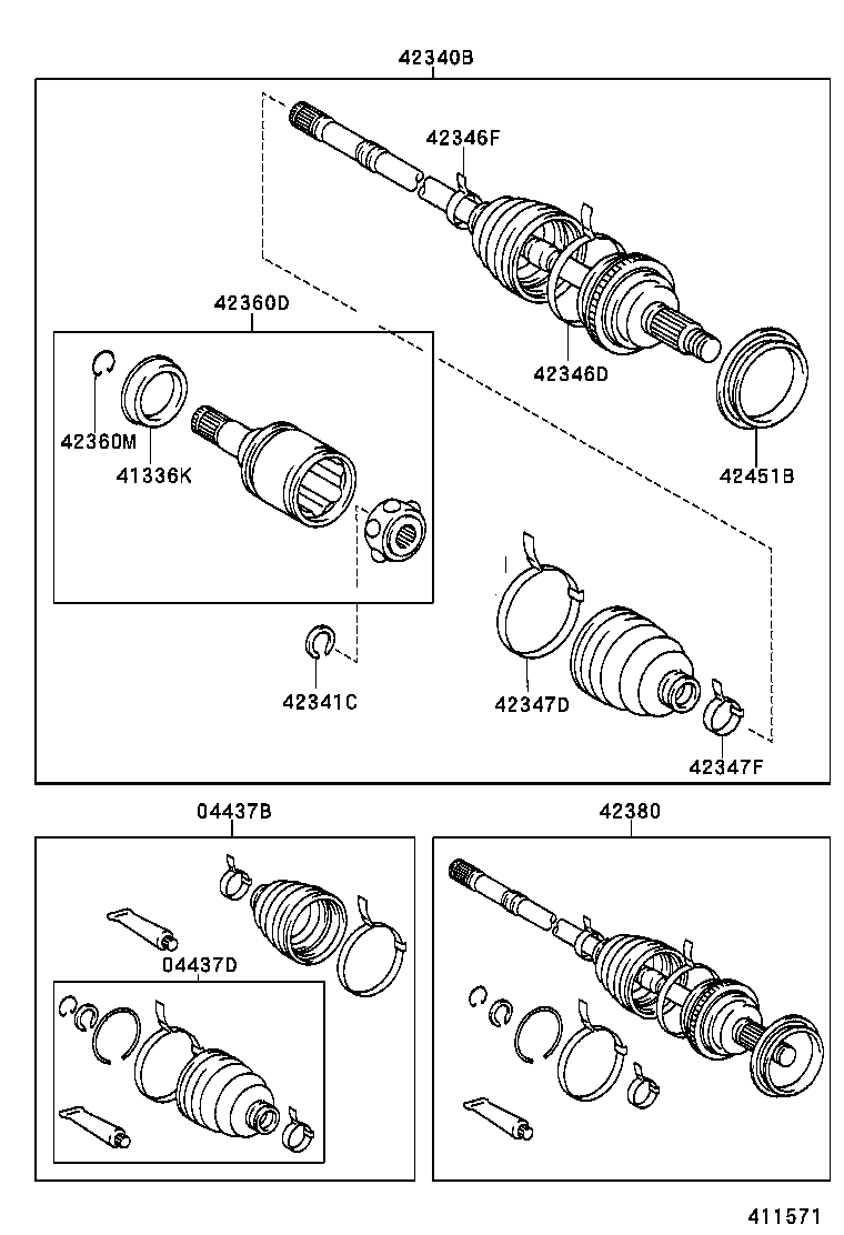 42410-01020 HUB & BEARING ASSY, REAR AXLE, RH product image