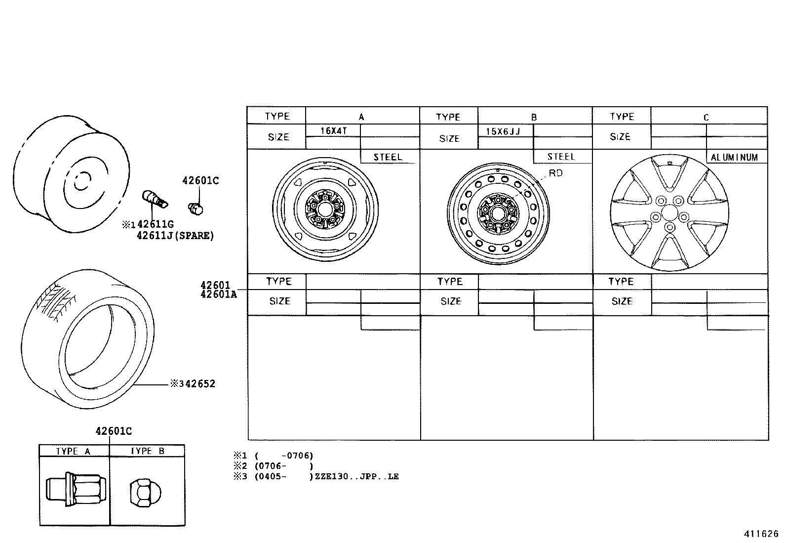 Toyota 42611-02480 WHEEL, DISC (FOR SPARE)