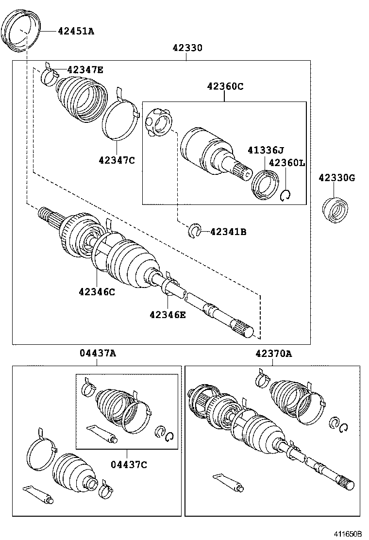 42450-01010 HUB & BEARING ASSY, REAR AXLE, RH product image