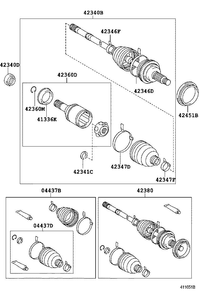42450-01010 HUB & BEARING ASSY, REAR AXLE, RH product image