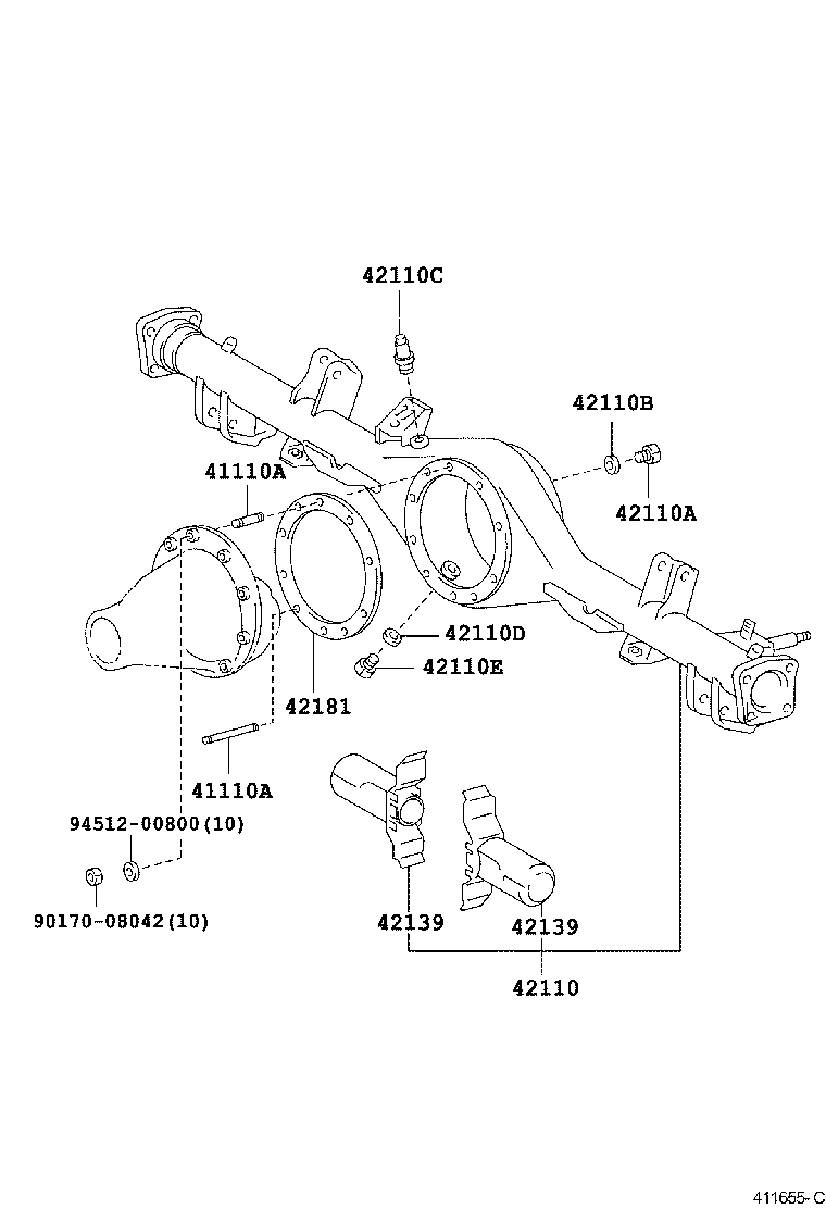 42110-52220 HOUSING ASSY, REAR AXLE product image