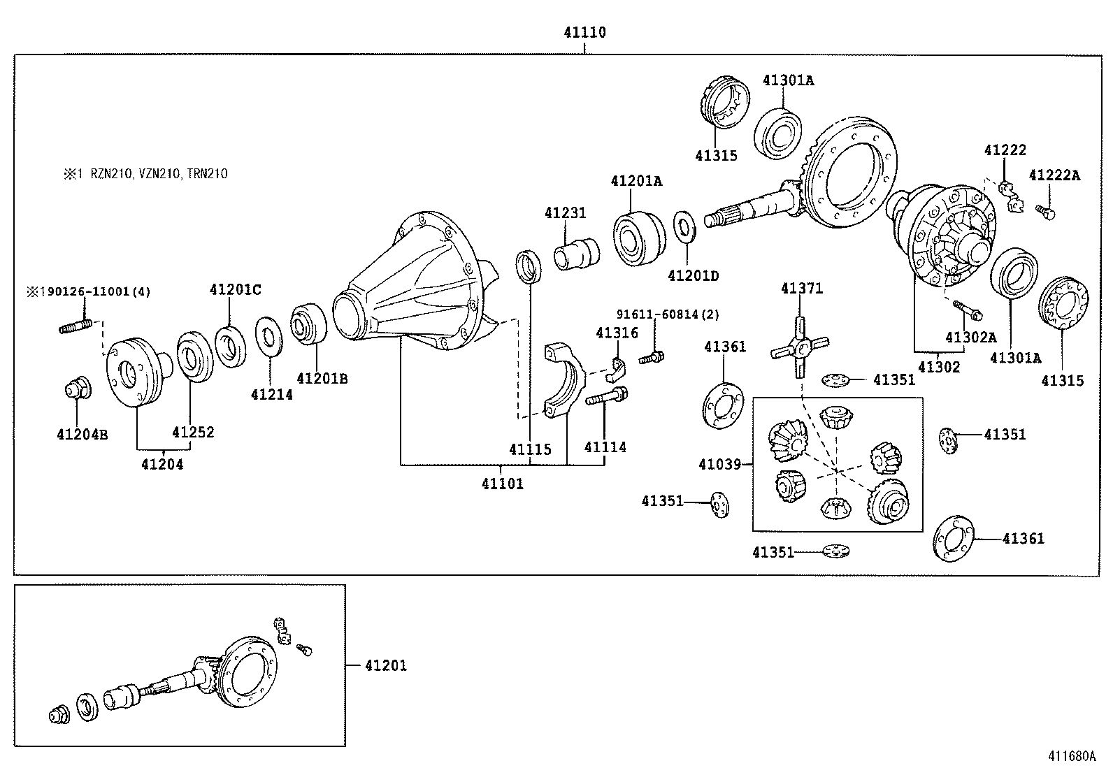 41201-80192 FINAL GEAR KIT, DIFFERENTIAL, REAR product image
