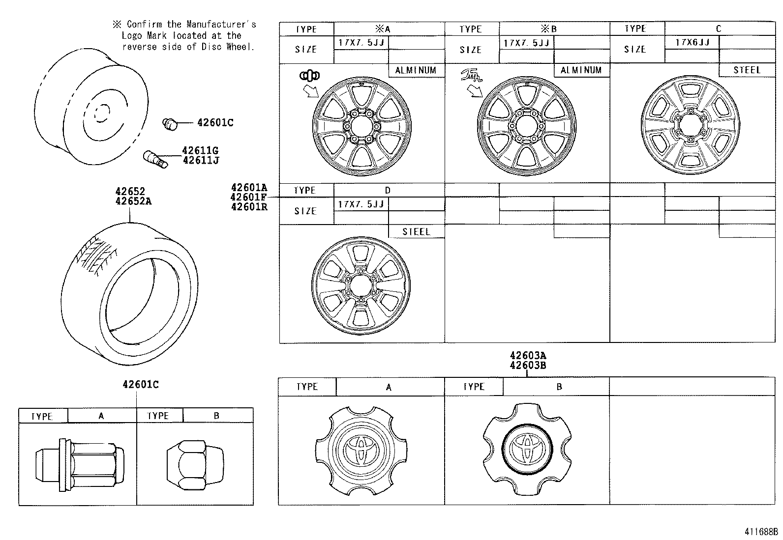 42611-0G040 WHEEL, DISC (FOR SPARE) product image