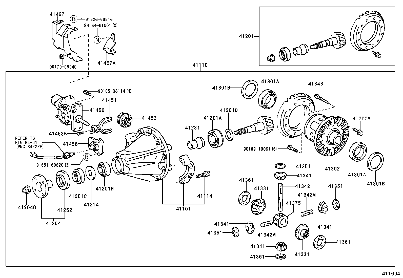 04412-60180 GASKET KIT, REAR DIFFERENTIAL CARRIER product image