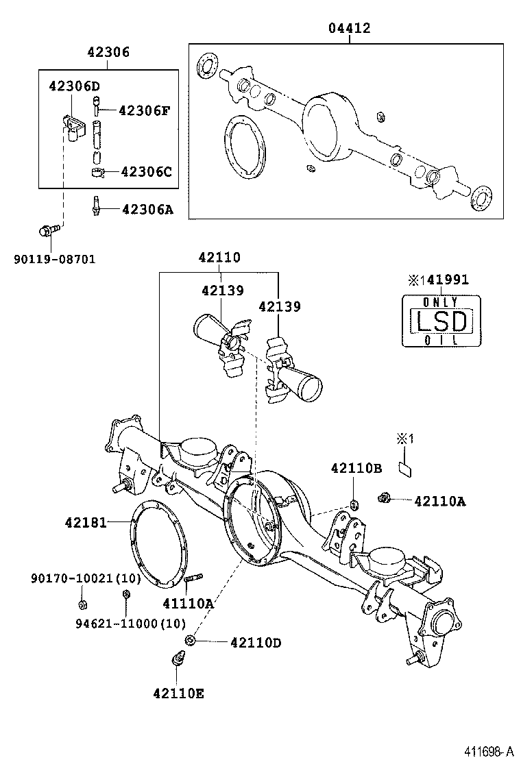 04412-60320 GASKET KIT, REAR DIFFERENTIAL CARRIER product image