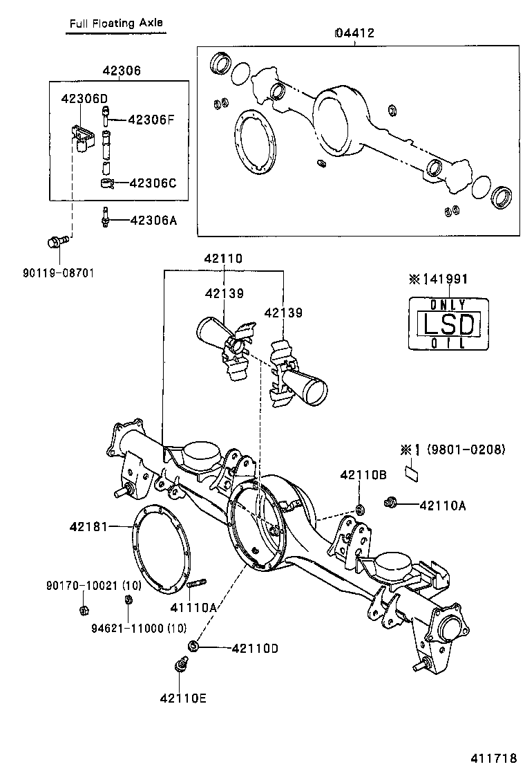 04412-60180 GASKET KIT, REAR DIFFERENTIAL CARRIER product image