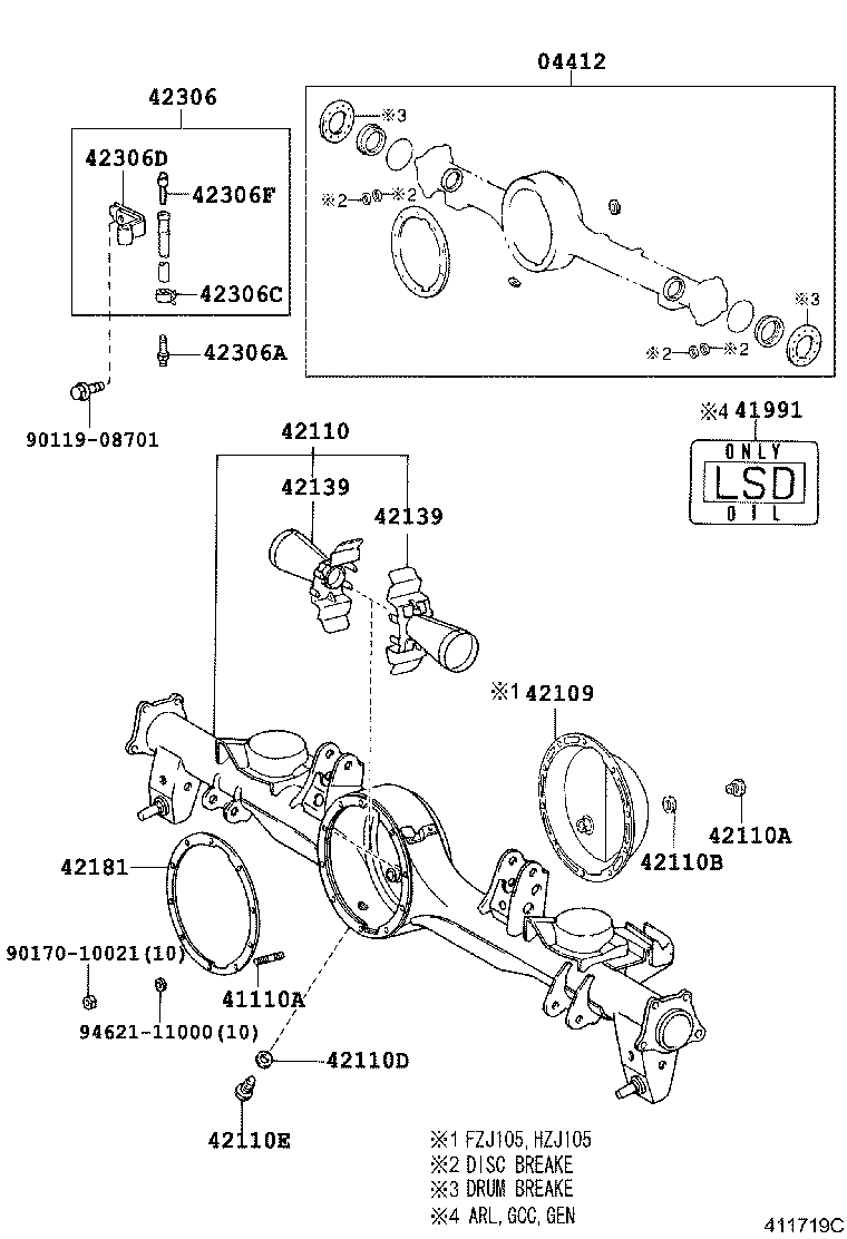 04412-60460 GASKET KIT, REAR DIFFERENTIAL CARRIER product image