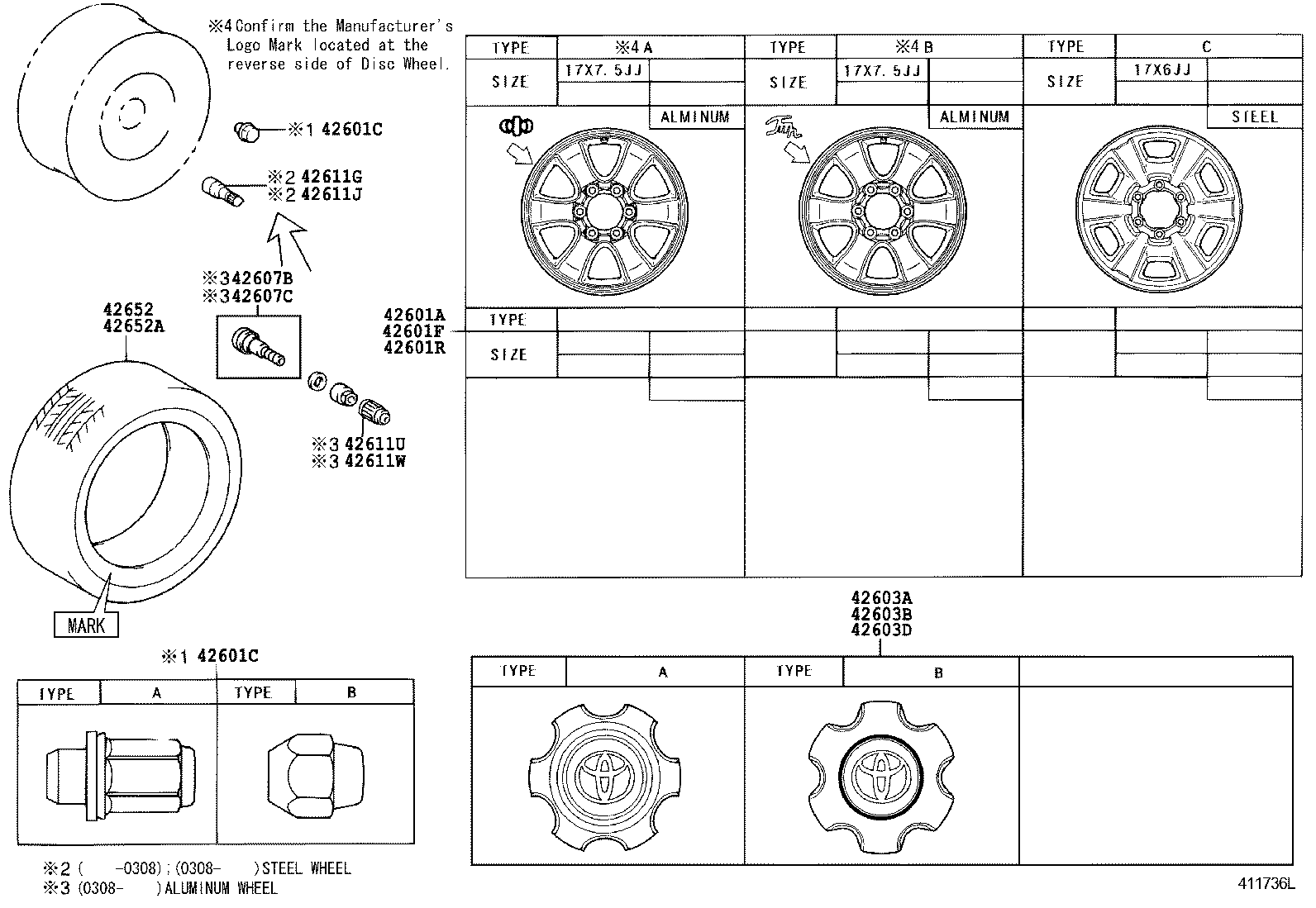 42611-35360 WHEEL, DISC (FOR SPARE) product image