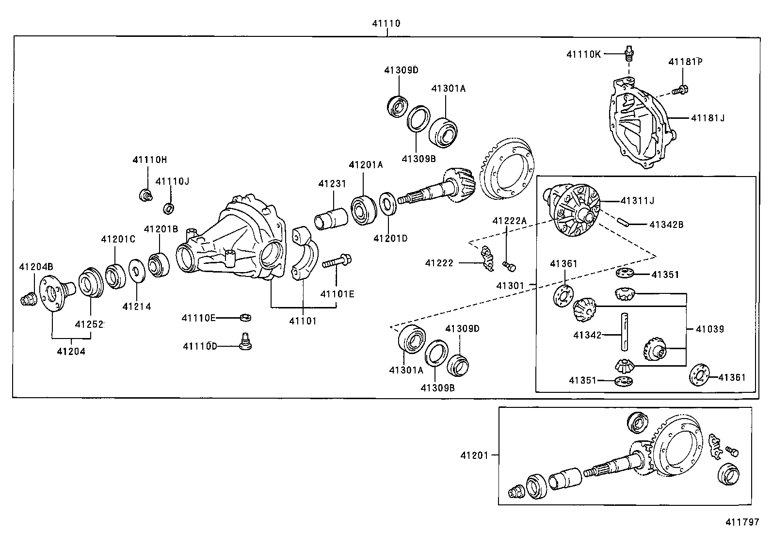 41651-0E030 CUSHION, REAR DIFFERENTIAL MOUNT, NO.2 product image