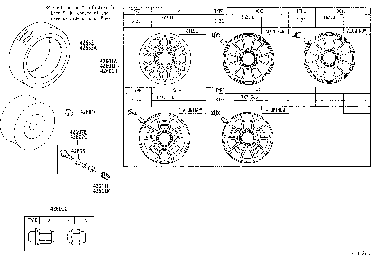 42611-35271 WHEEL, DISC (FOR SPARE) product image