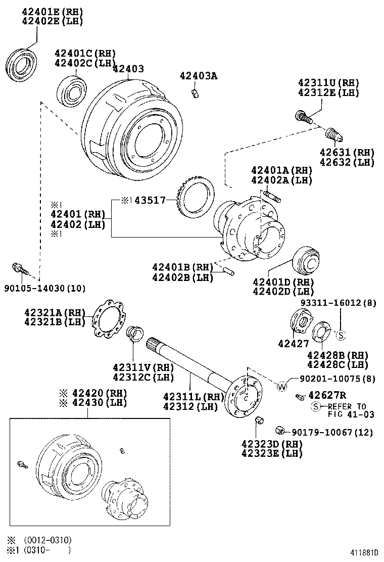 42428-36040 PLATE, REAR AXLE LOCK NUT, RH product image
