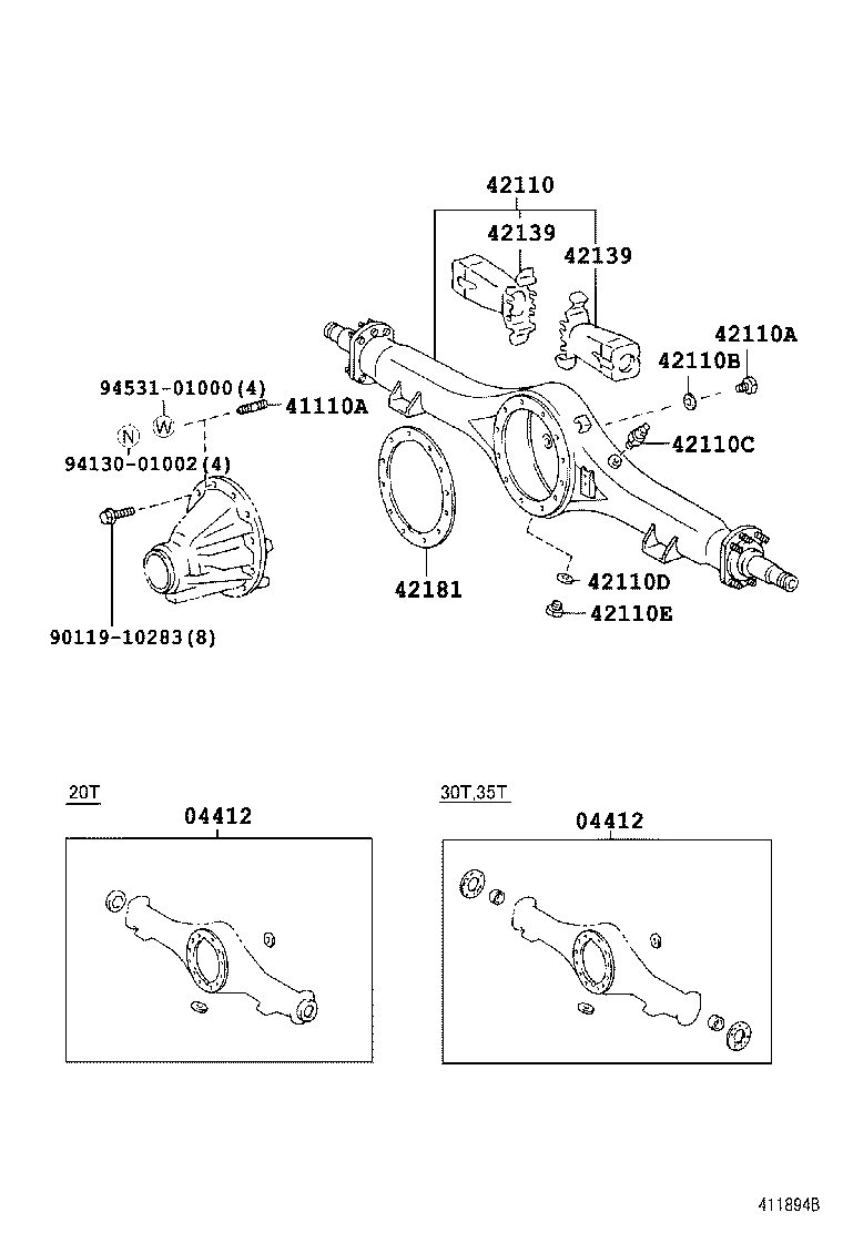 04412-37180 GASKET KIT, REAR DIFFERENTIAL CARRIER product image