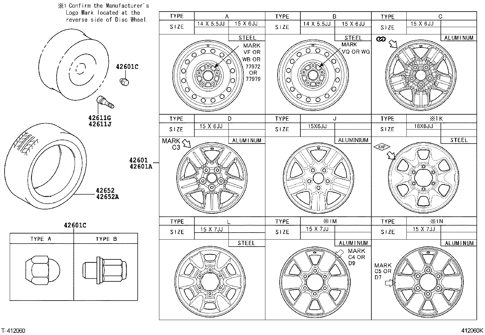 Toyota 42603-0K260 ORNAMENT SUB-ASSY, WHEEL HUB