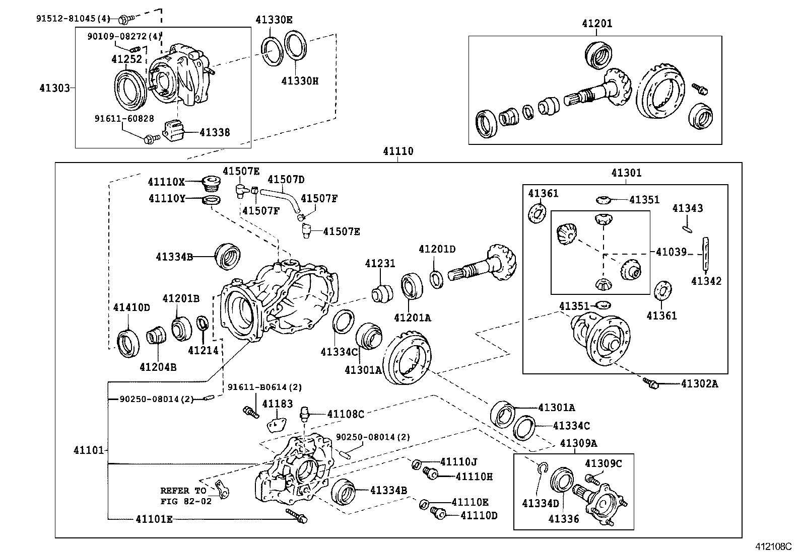 41101-44012 CARRIER SUB-ASSY, DIFFERENTIAL, REAR product image