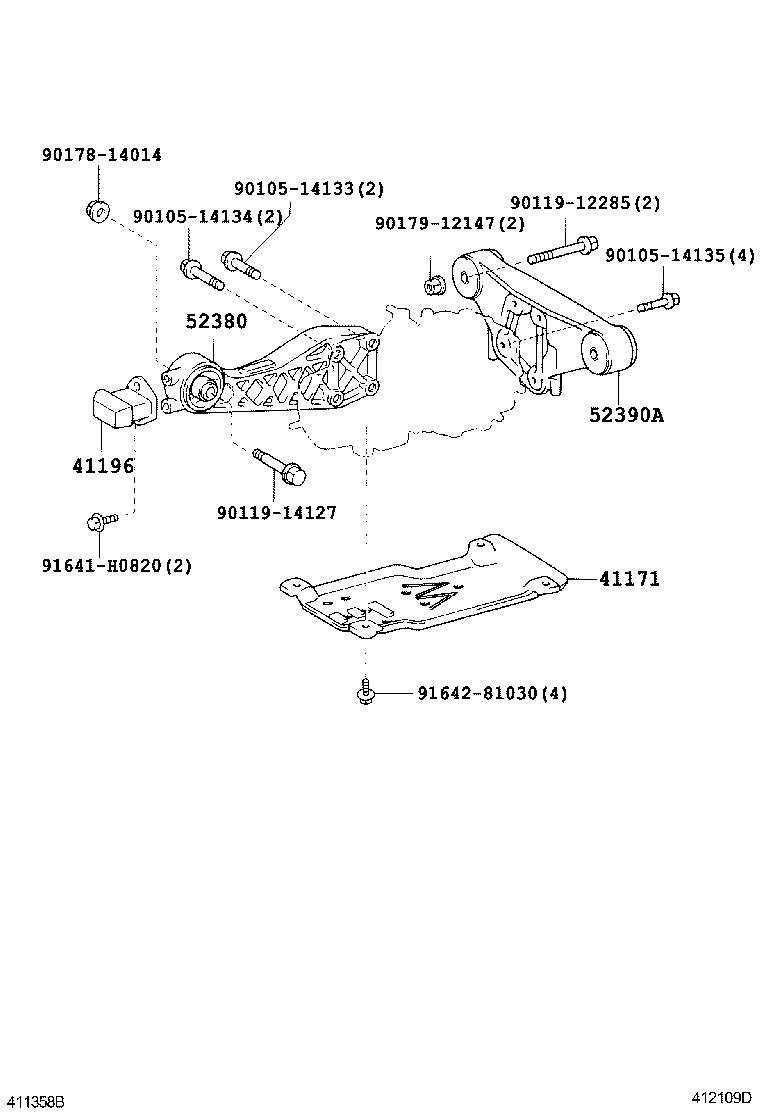 41101-44012 CARRIER SUB-ASSY, DIFFERENTIAL, REAR product image