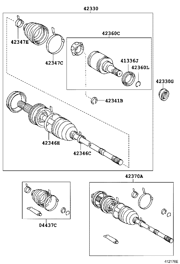 04439-52030 BOOT KIT, REAR DRIVE SHAFT INBOARD JOINT, RH product image