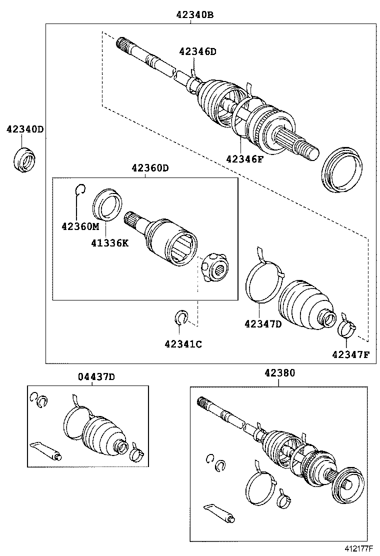 04439-52030 BOOT KIT, REAR DRIVE SHAFT INBOARD JOINT, RH product image
