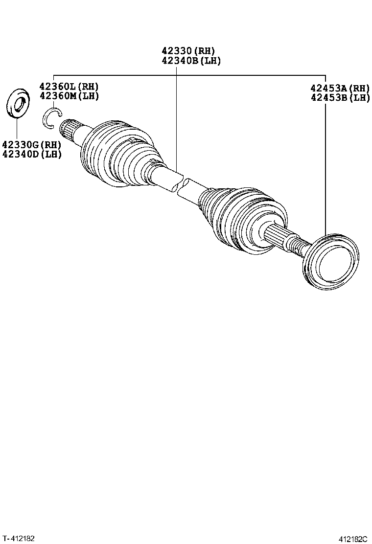 42340-40010 SHAFT ASSY, REAR DRIVE, LH product image