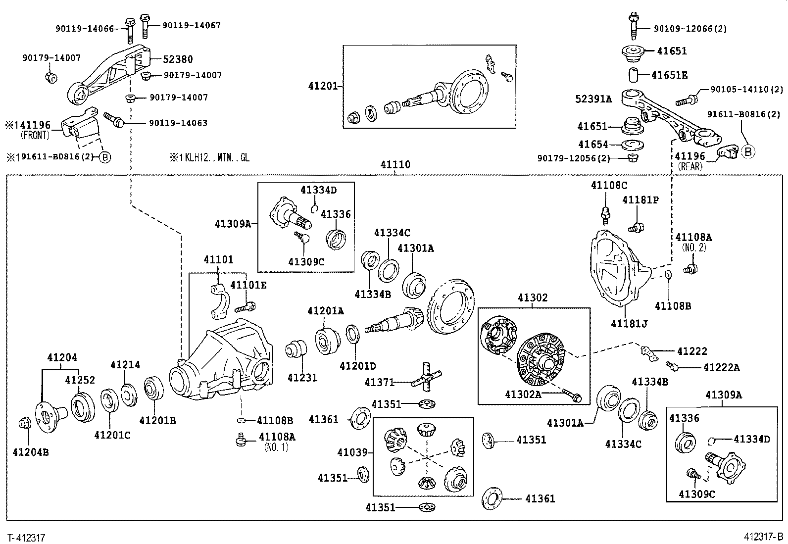 41101-30071 CARRIER SUB-ASSY, DIFFERENTIAL, REAR product image