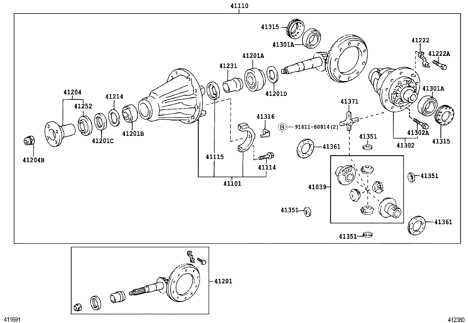 41201-80460 FINAL GEAR KIT, DIFFERENTIAL, REAR product image