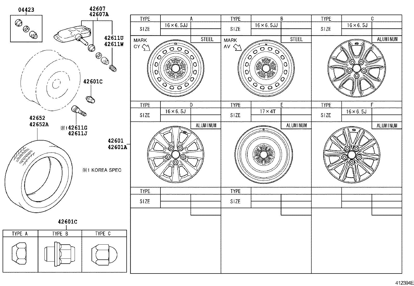 Toyota 42602-33130 CAP, WHEEL