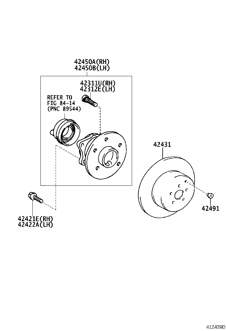 Toyota 42431-33130 DISC, REAR