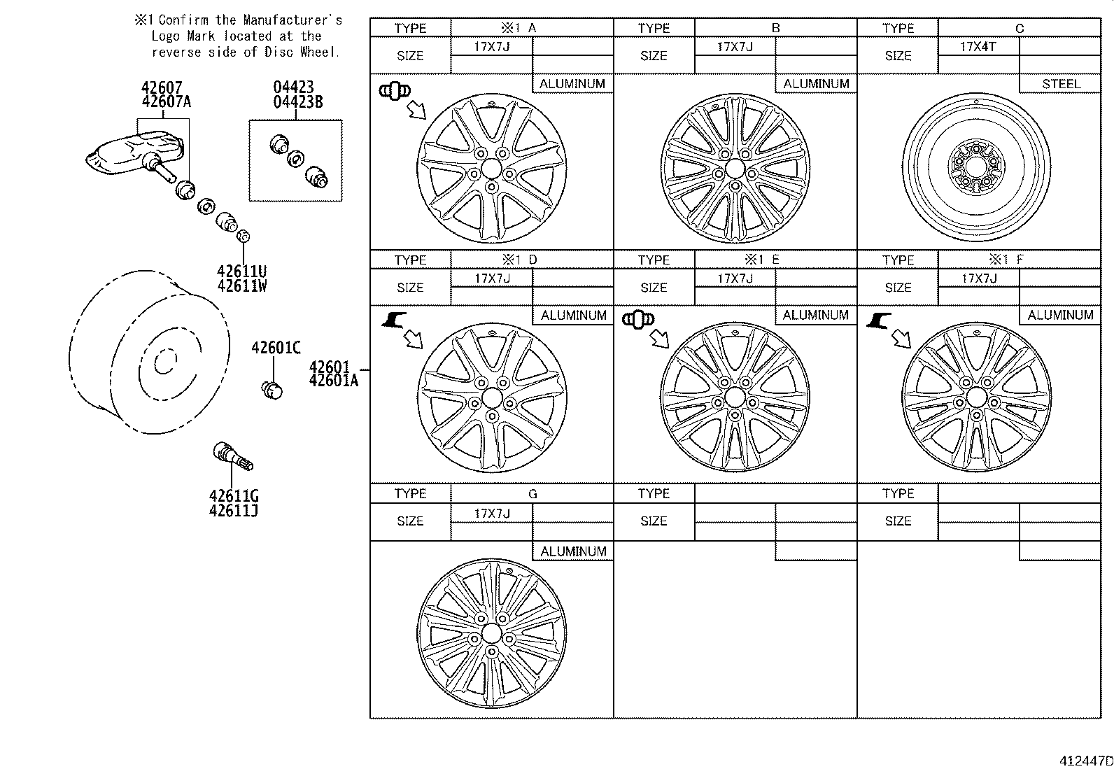Toyota 42611-33630 WHEEL, DISC