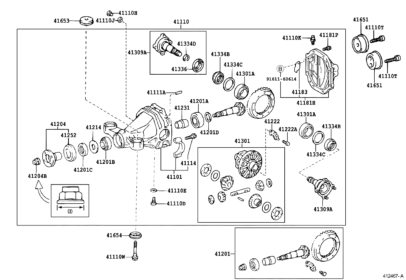 41110-3A142 CARRIER ASSY, DIFFERENTIAL, REAR product image