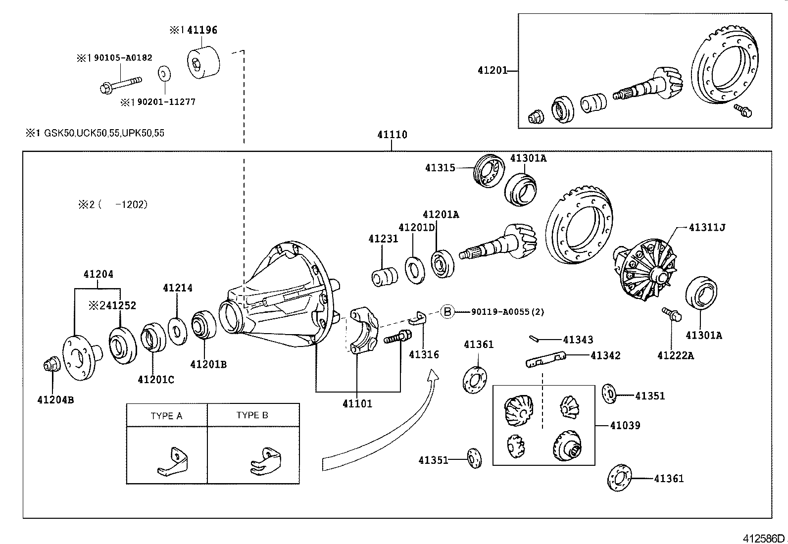 Toyota 41342-0C010 SHAFT, REAR DIFFERENTIAL PINION