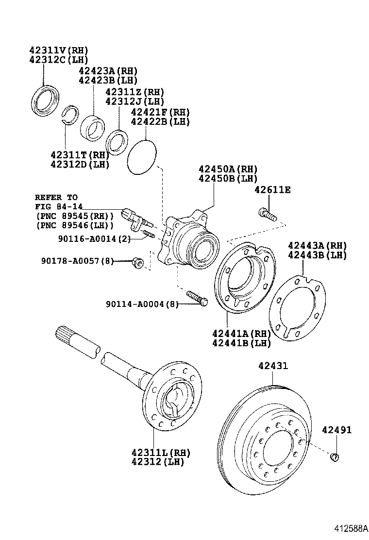 Toyota 42311-0C020 SHAFT, REAR AXLE, RH
