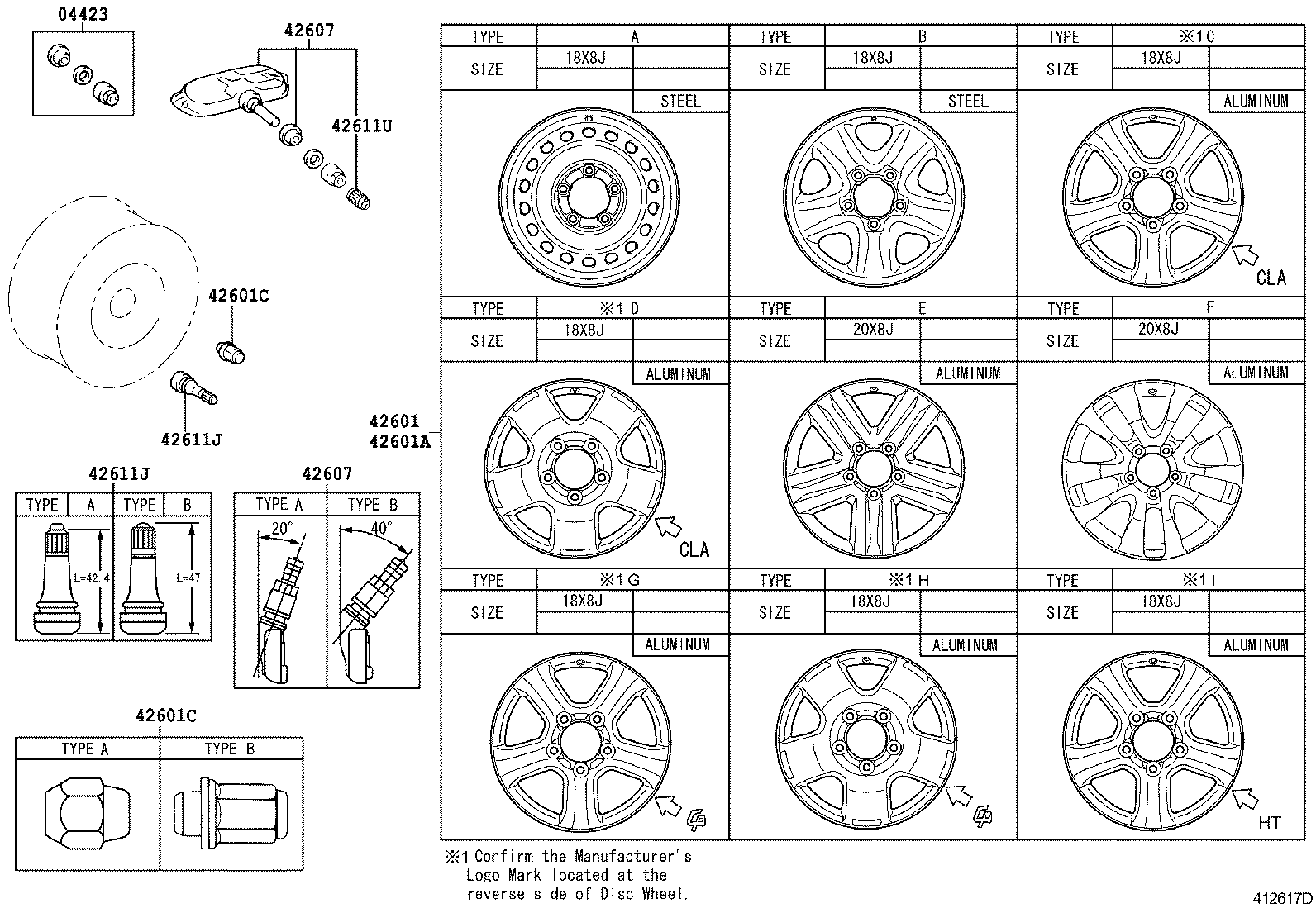 Toyota 90942-A1001 NUT, HUB (FOR AXLE)