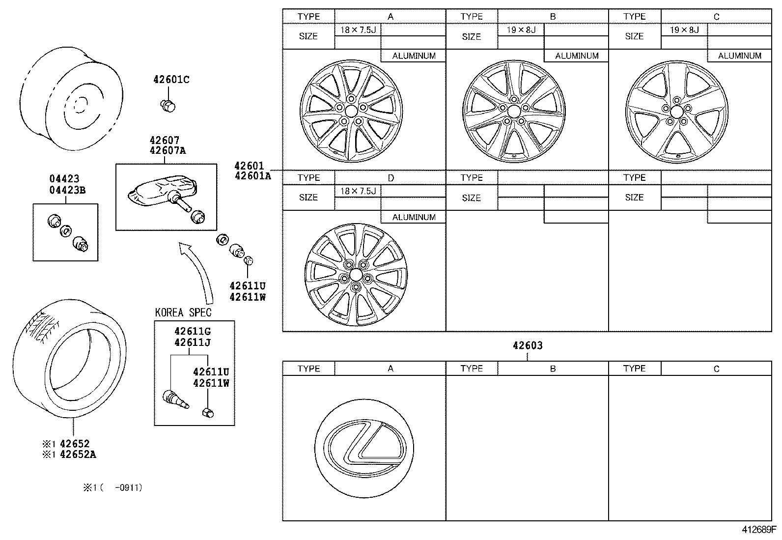 Toyota 42603-50360 ORNAMENT SUB-ASSY, WHEEL HUB