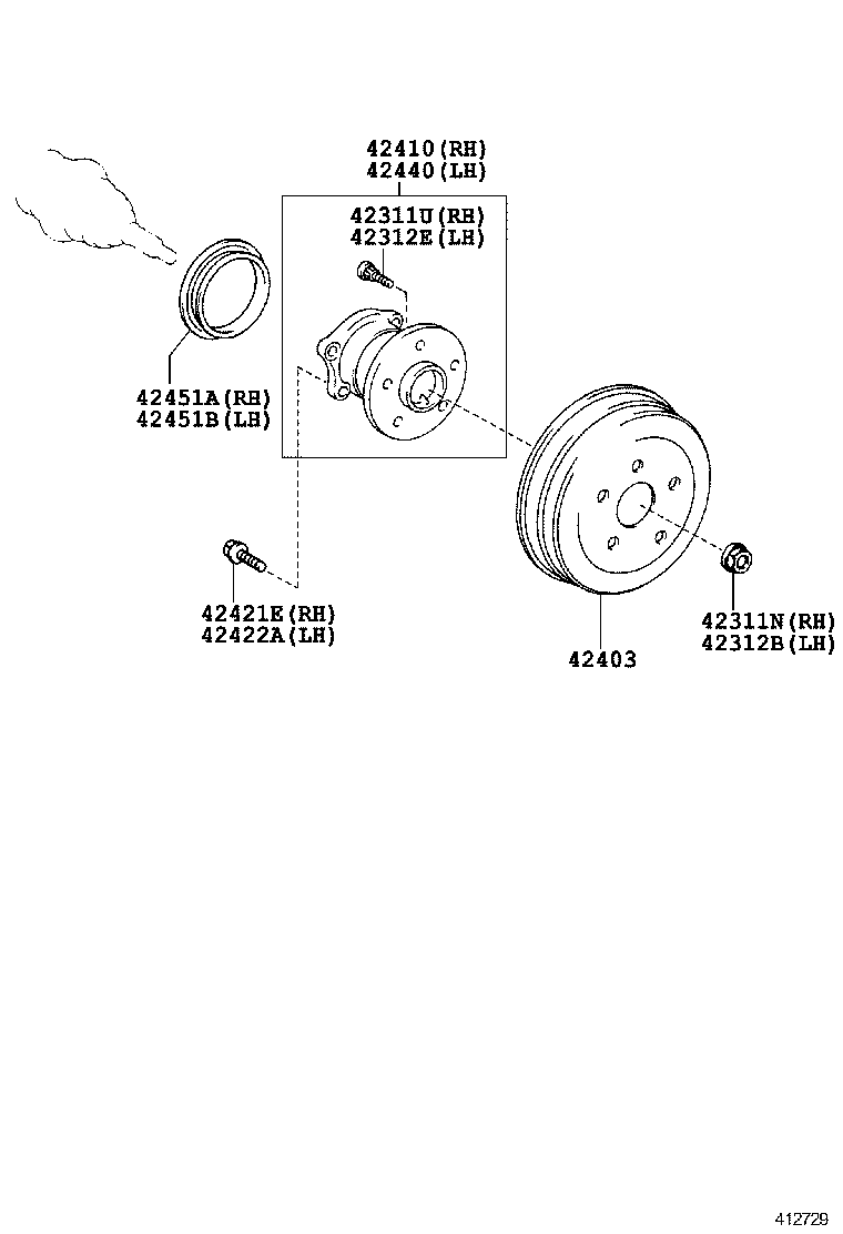 04429-12022 BOOT KIT, REAR DRIVE SHAFT, IN & OUTBOARD JOINT, RH product image