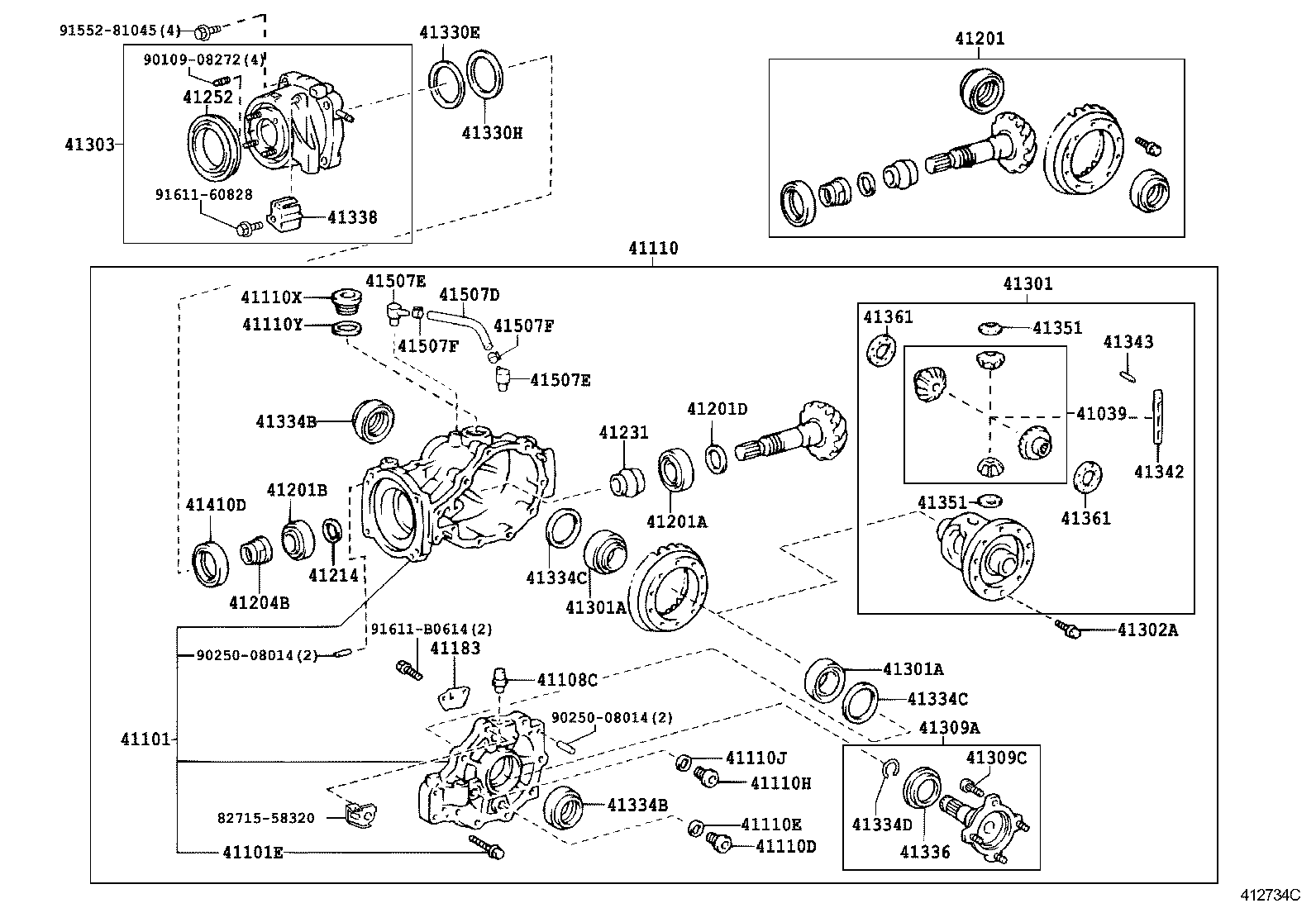 41101-44012 CARRIER SUB-ASSY, DIFFERENTIAL, REAR product image