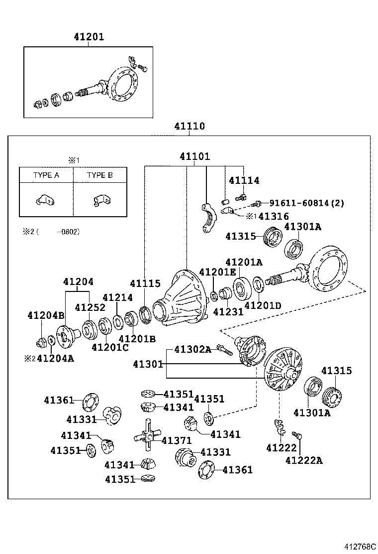 04412-36100 GASKET KIT, REAR DIFFERENTIAL CARRIER product image