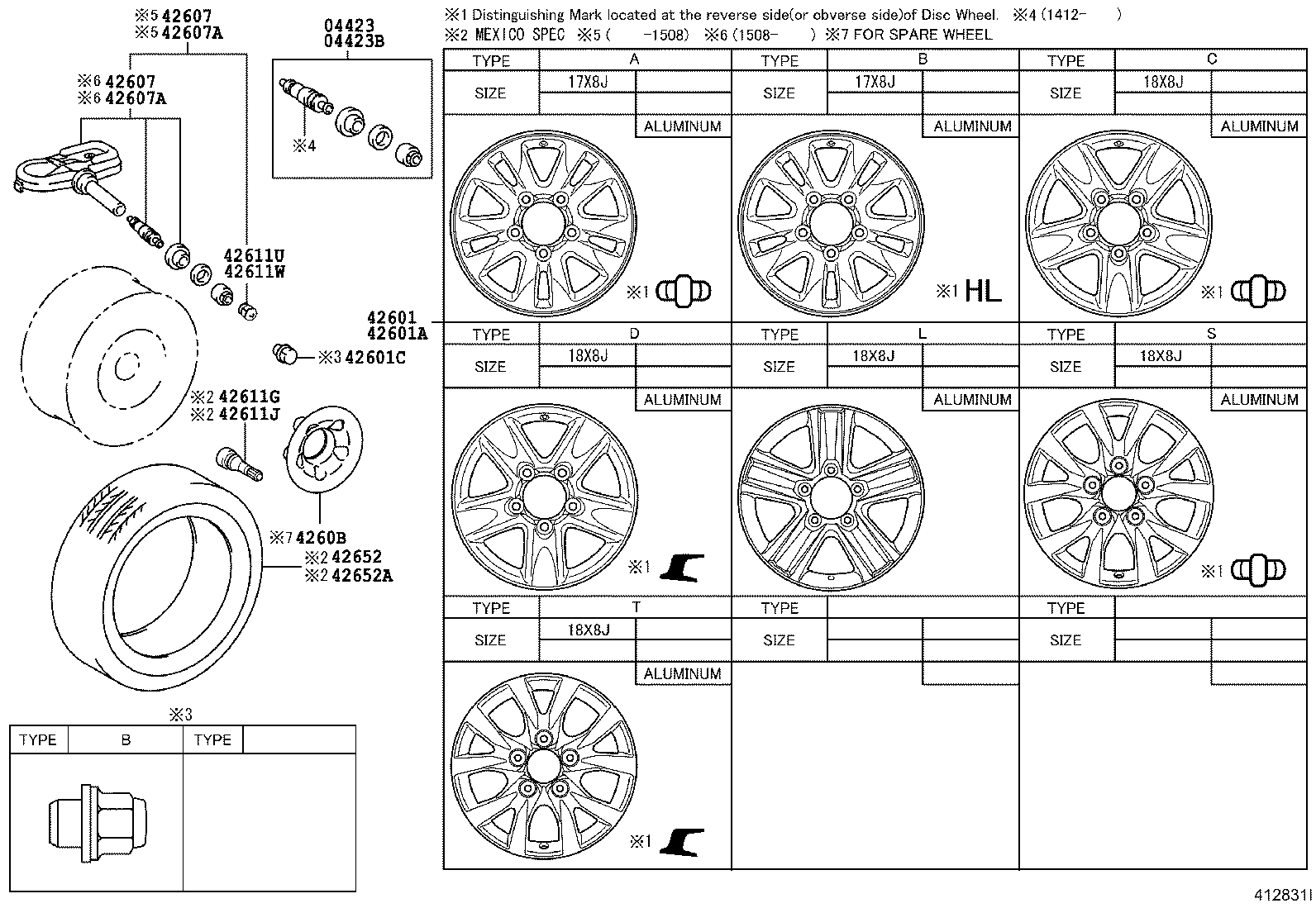 Toyota 42652-60B91 TIRE