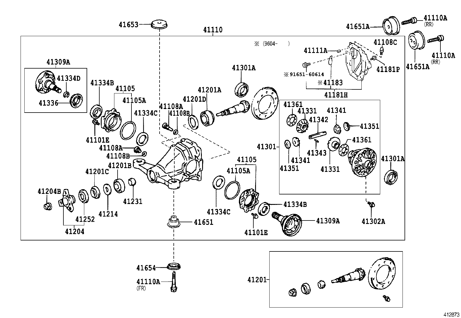 41110-30630 CARRIER ASSY, DIFFERENTIAL, REAR product image
