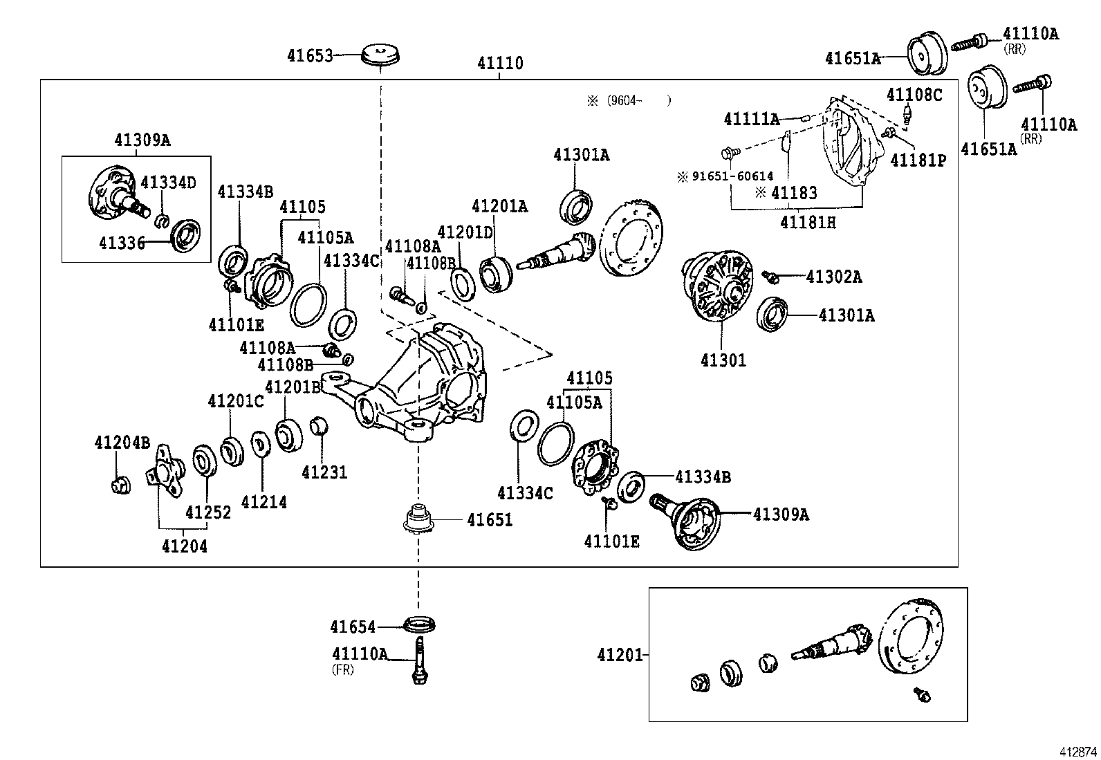41110-30630 CARRIER ASSY, DIFFERENTIAL, REAR product image
