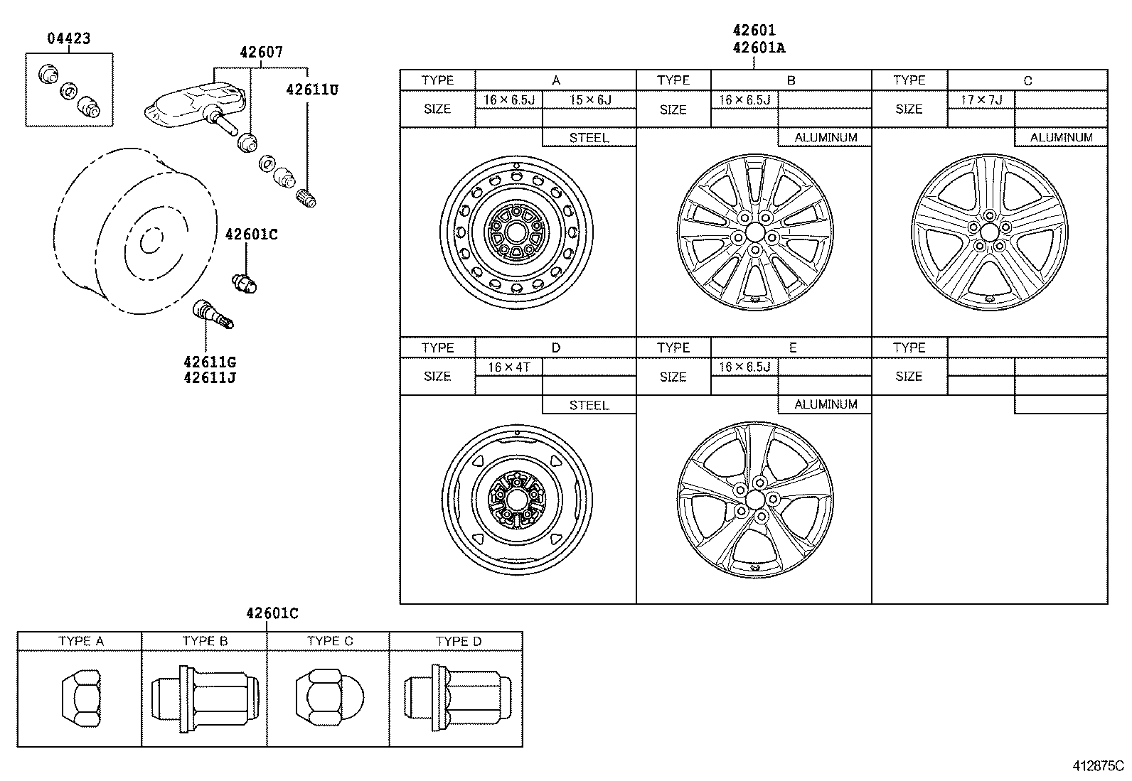 Toyota 42621-02060 CAP, WHEEL