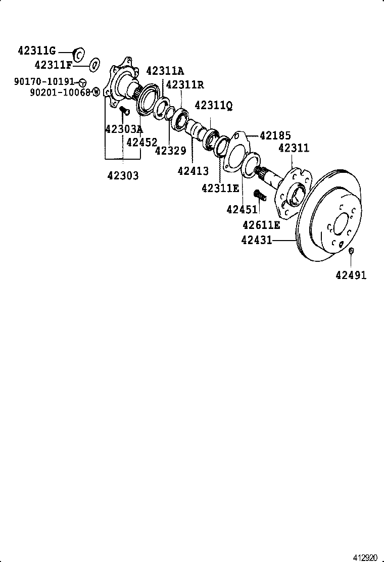42431-30190 DISC, REAR product image