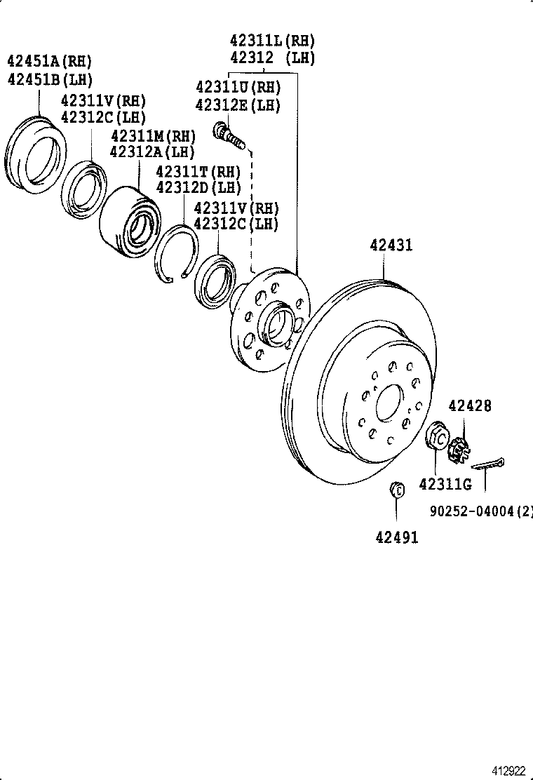 42431-30190 DISC, REAR product image