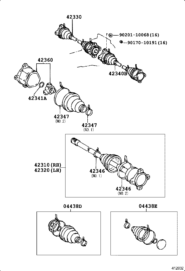 42360-30030 JOINT ASSY, REAR DRIVE SHAFT OUTBOARD product image