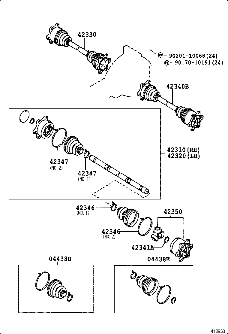 42360-30030 JOINT ASSY, REAR DRIVE SHAFT OUTBOARD product image