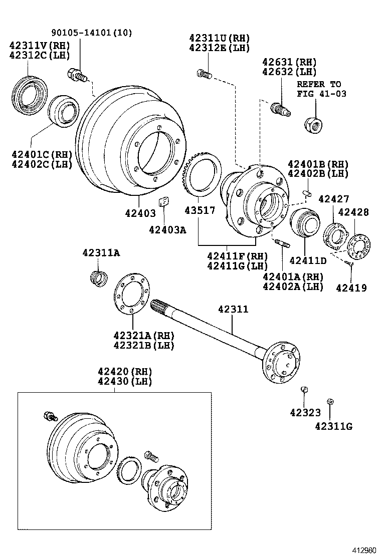 42311-37130 SHAFT, REAR AXLE product image