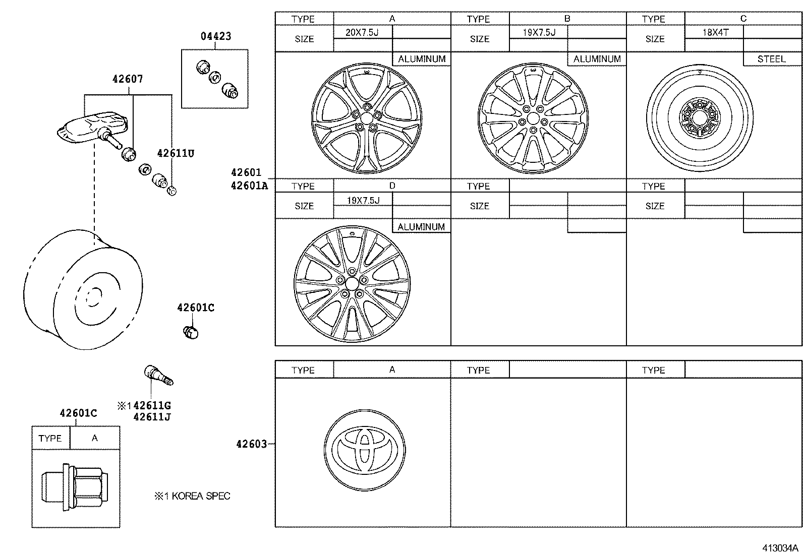 Toyota 42611-0T040 WHEEL, DISC