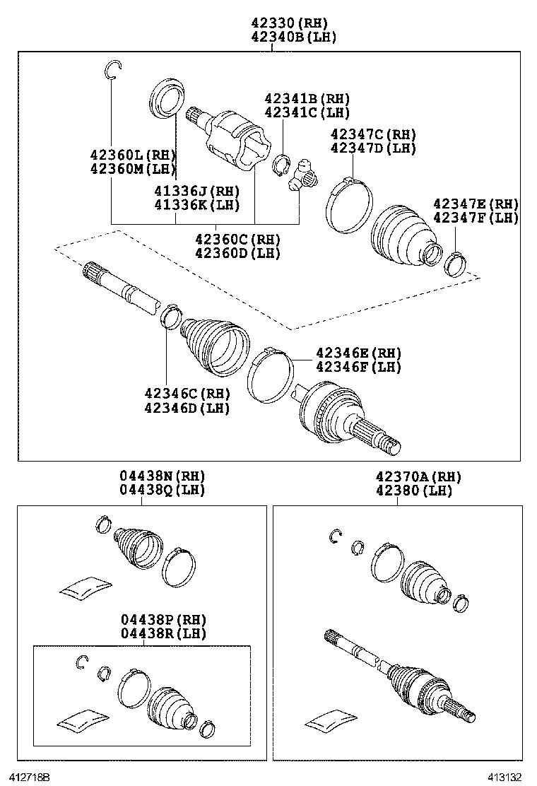 42370-09105 SHAFT ASSY, REAR DRIVE OUTBOARD JOINT, RH product image