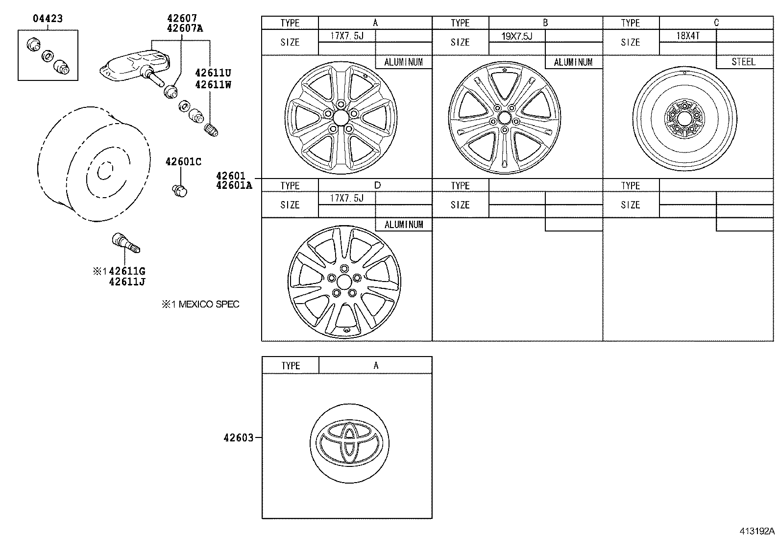 Toyota 42611-0E150 WHEEL, DISC
