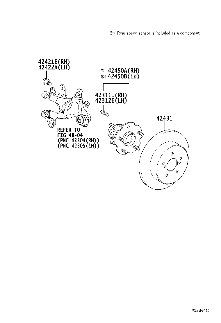 Toyota 42431-21020 DISC, REAR